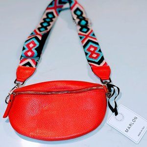 Crossbody leather bag - Marlon Firenze - pink